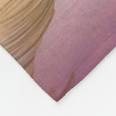 Rode bloem met bladeren fleece deken (Hoek)