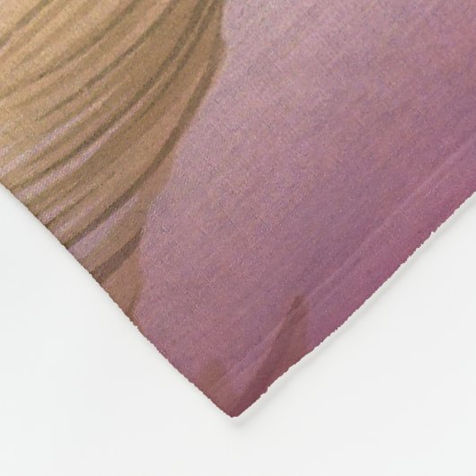 Rode bloem met bladeren fleece deken (Hoek)