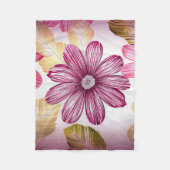 Rode bloem met bladeren fleece deken (Voorkant)