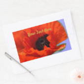 Rode bloem met Paarse Rechthoekige Sticker (Envelop)
