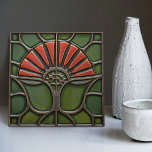 Rode Bloem Midden-Eeuw Symmetrie Kunst en Ambachte Tegeltje<br><div class="desc">Deze exquise middeleeuwse keramische tegel is een liefdevolle eerbetoon aan de aloude Arts and Crafts beweging. Het is vakkundig vervaardigd in onze werkplaats in Barcelona en heeft abstracte symmetrische vormen en imiteert de fascinerende allure van middeleeuwse tegels voor faux relief. De symmetrische design weerspiegelen een harmonieuze balans, de ideale uiting...</div>
