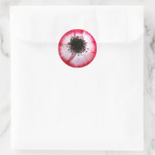 Rode bloem midden sticker (Tas)