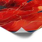 Rode bloem moderne kunst elegant poster (Hoek)