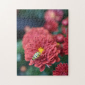 Rode Bloem Natuur Fotografie Beetle Insect Bug Legpuzzel (Verticaal)