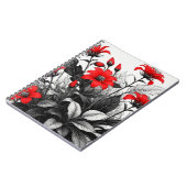 Rode bloem op zwart wit Plant Notitieboek (Linkerzijde)