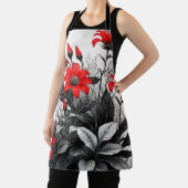 Rode bloem op zwart wit Plant Schort (Insitu)