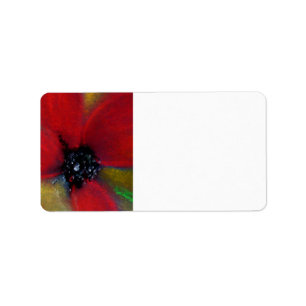 Rode Bloem, papaver. Etiket
