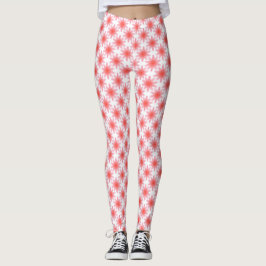 Rode Bloem Patroon Leggings