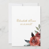 Rode bloem Quinceanera uitnodiging (Achterkant)