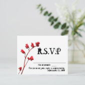 Rode bloem R.S.V.P. kaarten (Staand voorkant)