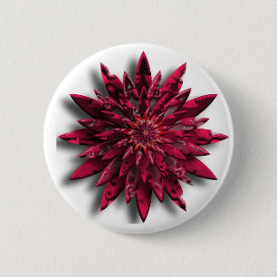 rode bloem ronde button 5,7 cm