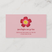 Rode Bloem Roze Achtergrond Visitekaartje (Achterkant)