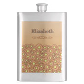 Rode Bloem Rvs Fles Flacon (Voorkant)