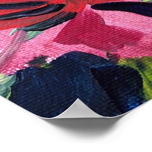 Rode bloem, schilderij poster (Hoek)