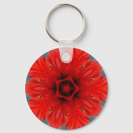 Rode Bloem Sleutelhanger (Voorkant)