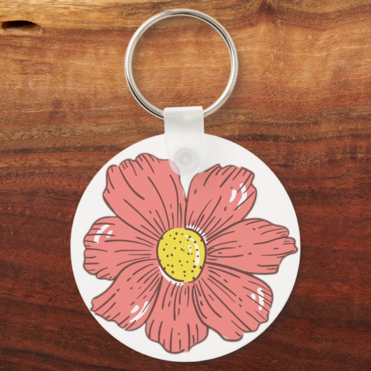 Rode bloem sleutelhanger (Achterkant)