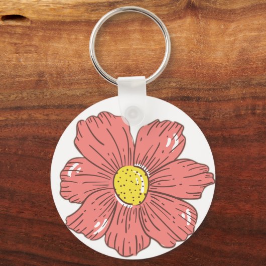 Rode bloem sleutelhanger (Voorkant)