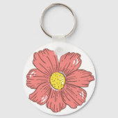 Rode bloem sleutelhanger (Achterkant)