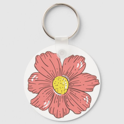 Rode bloem sleutelhanger (Achterkant)