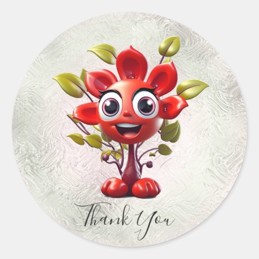 Rode Bloem Sticker (Voorkant)