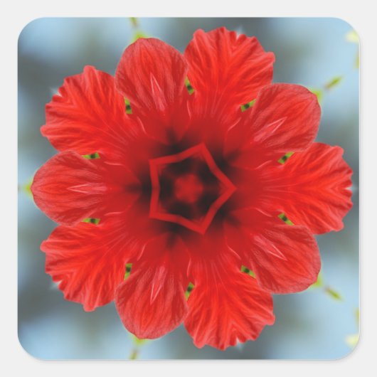 Rode bloem Sticker (Voorkant)