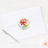 Rode Bloem Sticker (Envelop)