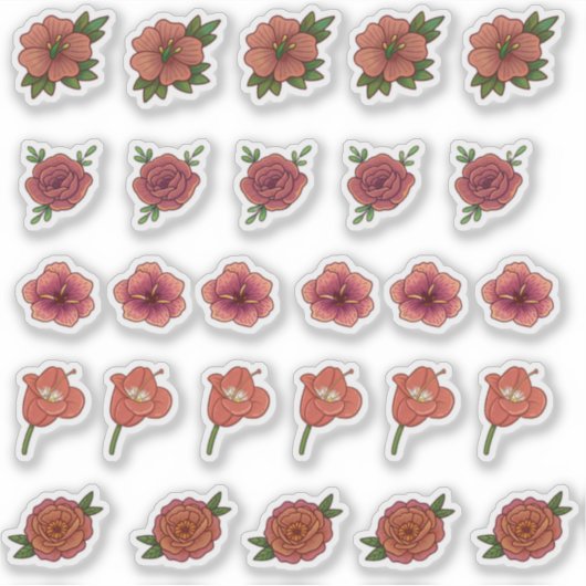 Rode bloem stickers (Voorkant)