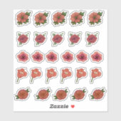 Rode bloem stickers (Vel)