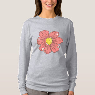 Rode bloem t-shirt