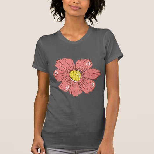 Rode bloem t-shirt (Voorkant)