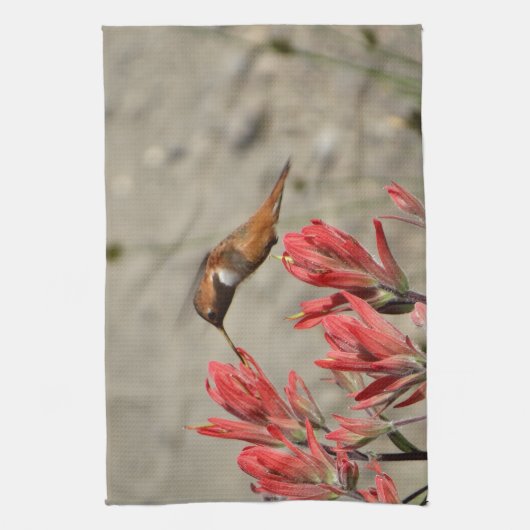 Rode bloem theedoek (Verticaal)