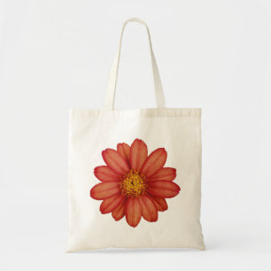 rode bloem tote bag