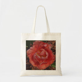rode bloem tote bag