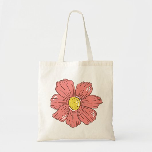 Rode bloem tote bag (Voorkant)