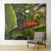 Rode bloem tropische natuur groenblijvende plant wandkleed (In Situ (horizontaal))