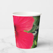 Rode bloem van Hibiscus Rosa-sinensis Papieren Bekers (Achterkant)