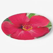 Rode bloem van Hibiscus Rosa-sinensis Papieren Bordje (Gekanteld)