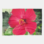 Rode bloem van Hibiscus Rosa-sinensis Theedoek (Horizontaal)