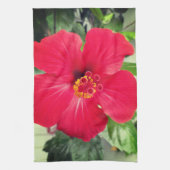 Rode bloem van Hibiscus Rosa-sinensis Theedoek (Verticaal)