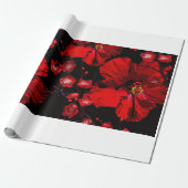 rode bloem verpakkings papier (Uitgerold)