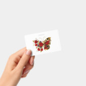 Rode bloem vlinder met rode rozen badge (Handheld)