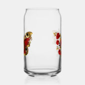 Rode bloem vlinder met rode rozen blikvorm glas (Links)