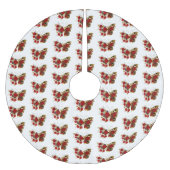 Rode bloem vlinder met rode rozen kerstboom rok (Voorkant)