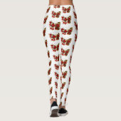 Rode bloem vlinder met rode rozen leggings (Achterkant)