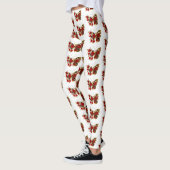 Rode bloem vlinder met rode rozen leggings (Links)