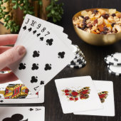 Rode bloem vlinder met rode rozen pokerkaarten (Insitu)