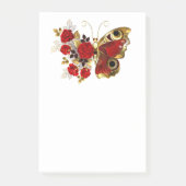 Rode bloem vlinder met rode rozen post-it® notes (Voorkant)