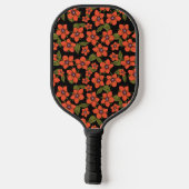 Rode bloem waterverf aangepaste naam pickleball paddle (Achterkant)