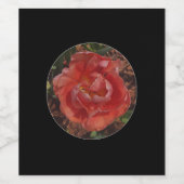 rode bloem wijn etiket (Enkel label)