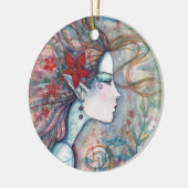 Rode Bloem Zeemeermin Ornament (Links)